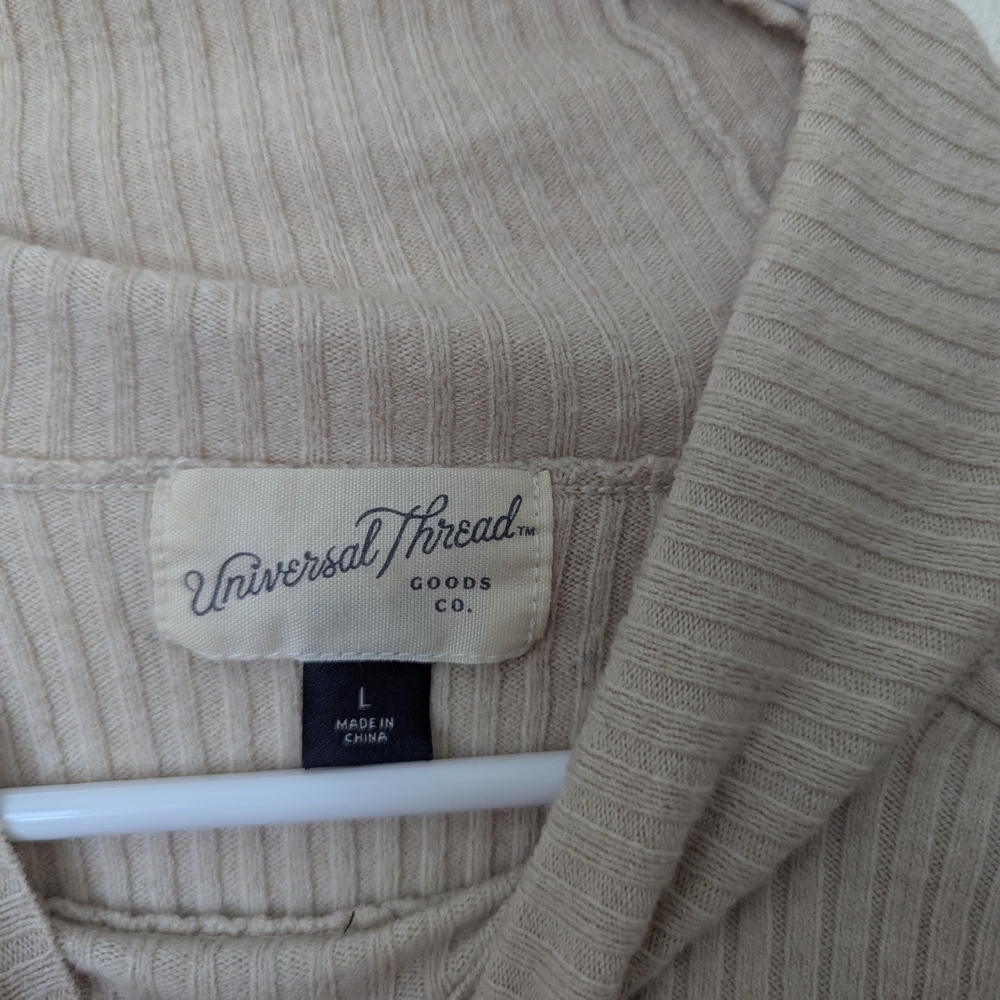 Universal Thread Beige Ribbed Mock Neck Long Slee… - image 2